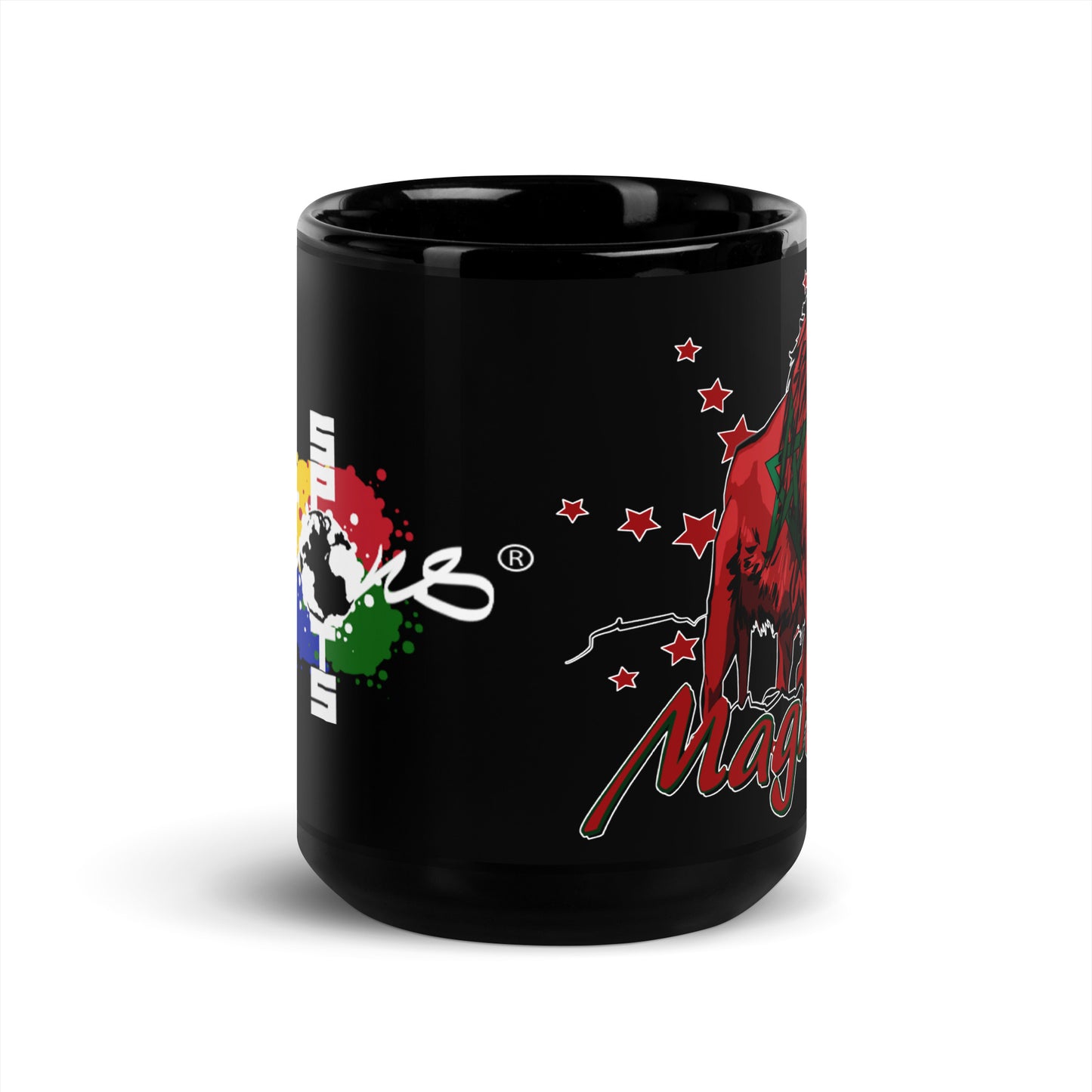 Mug brillant noir Maroc